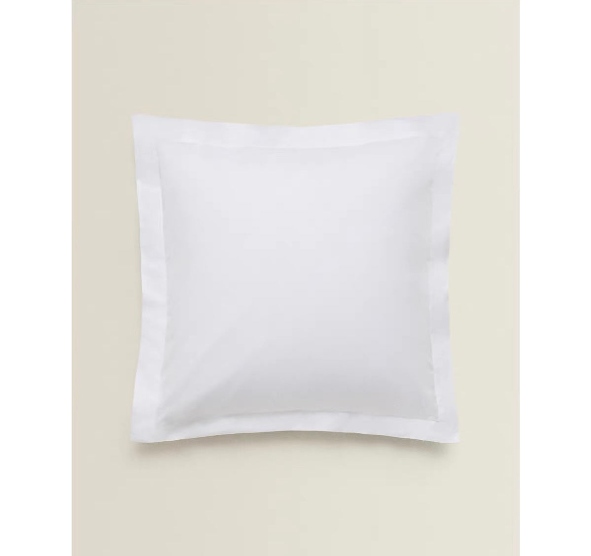 Pure 300TC Cotton Oxford Cushion Cover – Crisp White, 50x50cm Classic Tailored Edge
