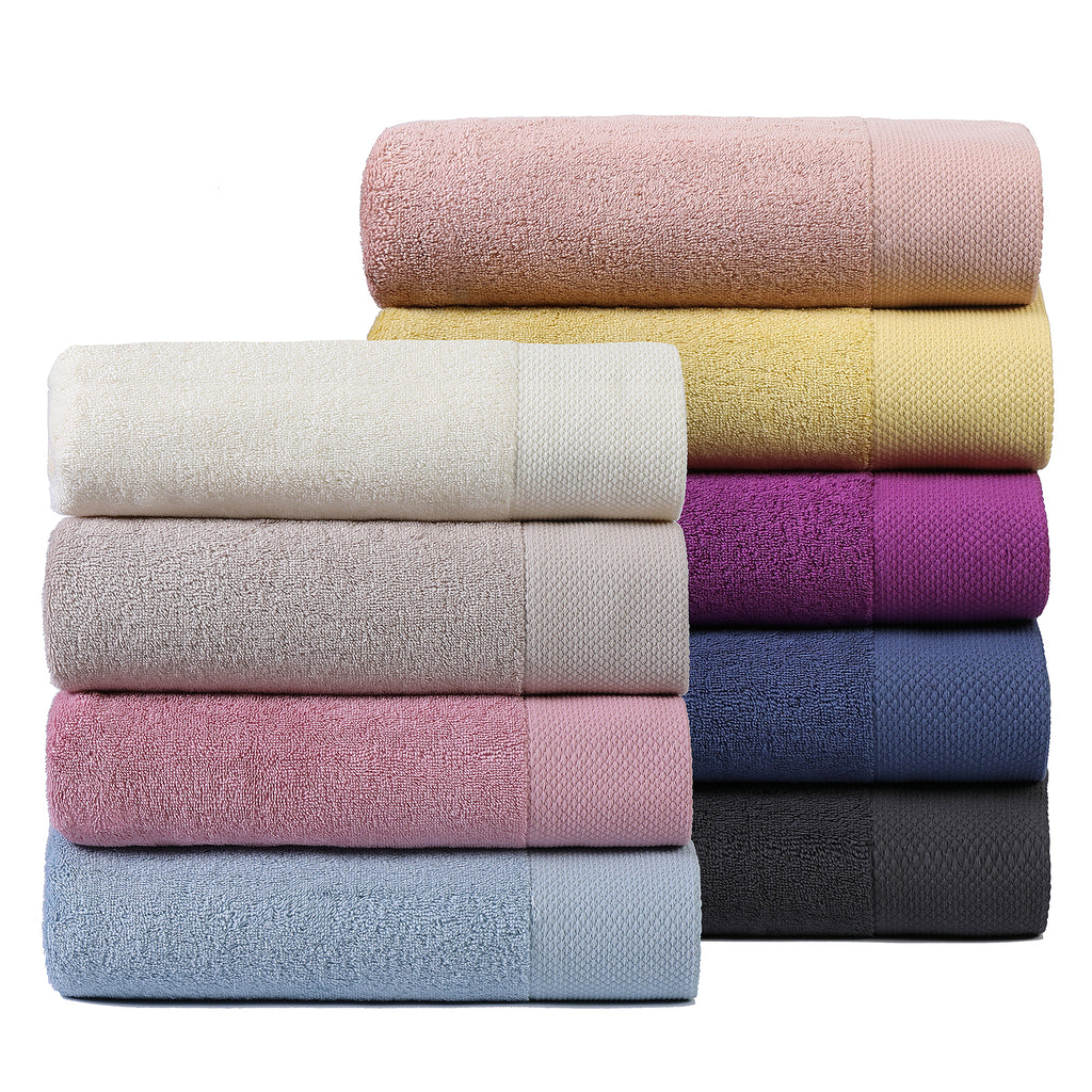 Dobby bordered towels