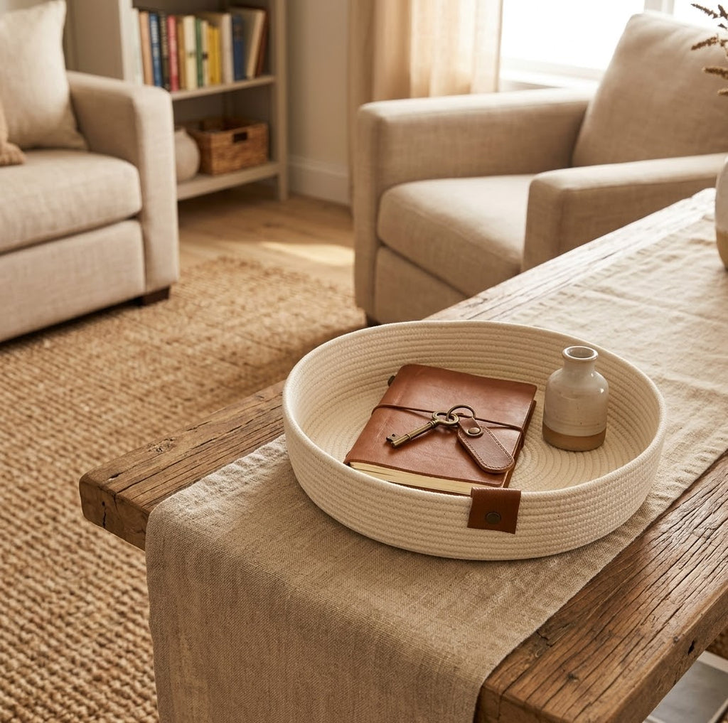 Cotton-rope basket tray