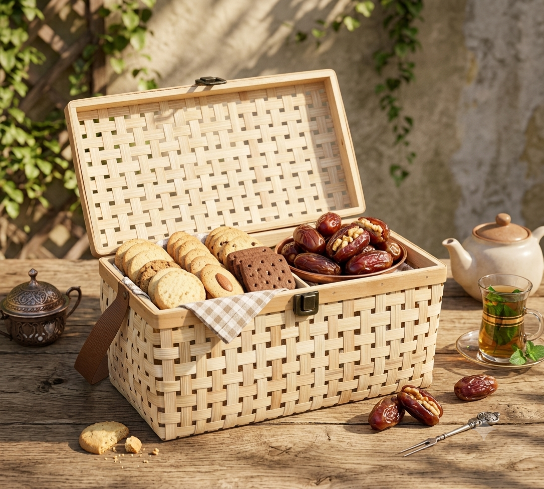 Rectangular bamboo baskets with lid
