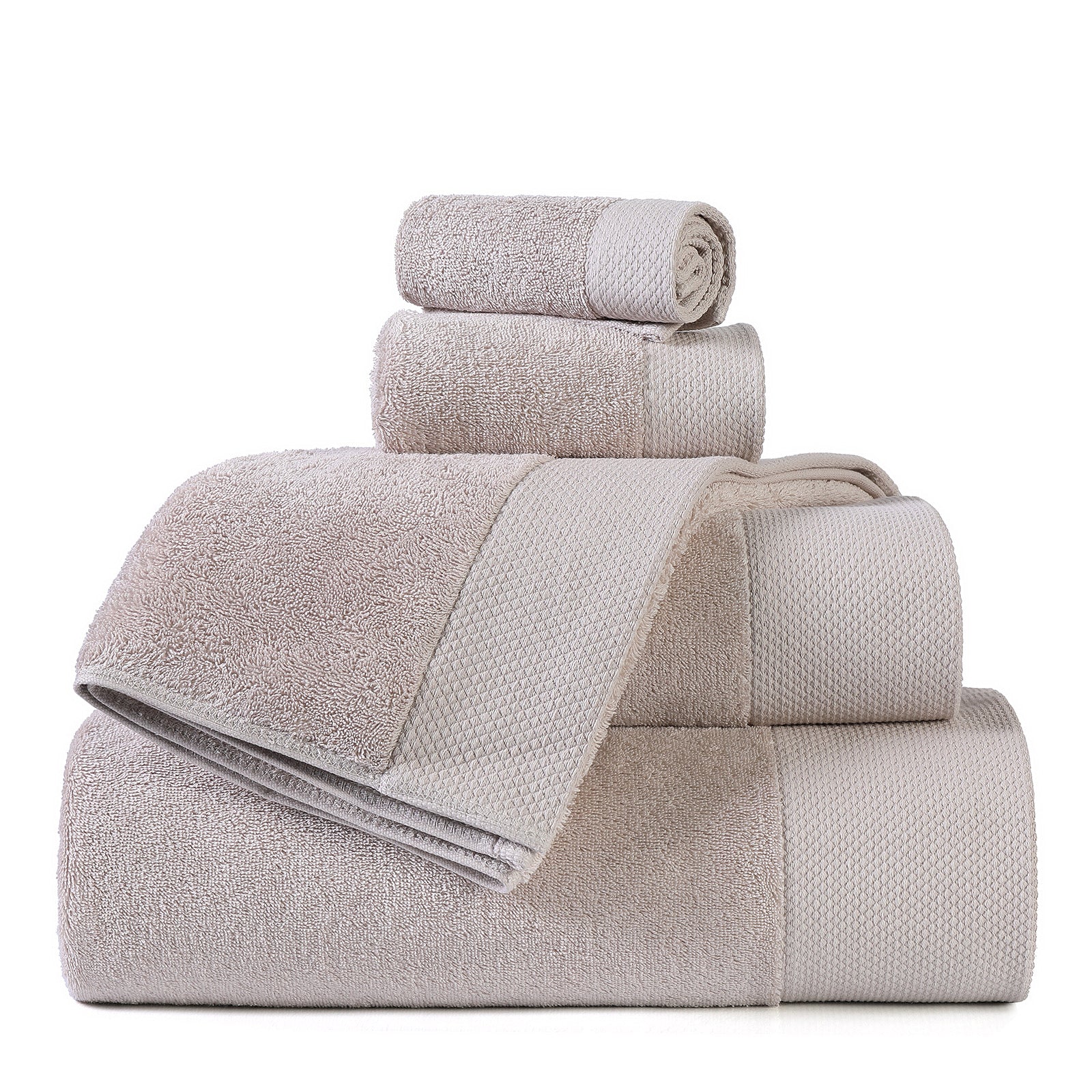 Dobby bordered towels