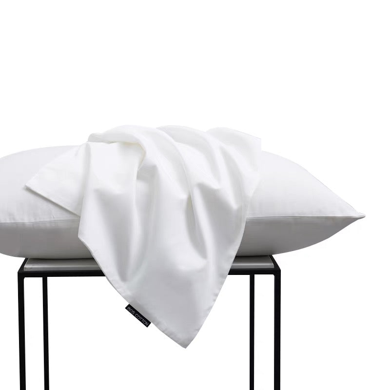 300TC Sateen Cotton Envelope Pillowcases – Pure White, 50x75cm Smooth & Silky Seamless Fit