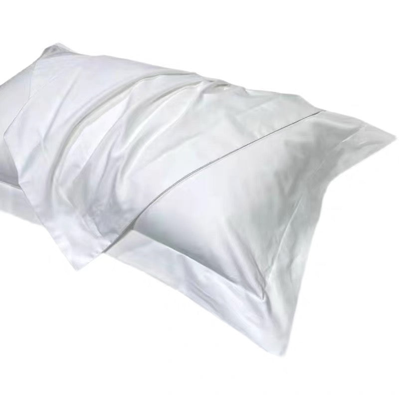 300TC Sateen Cotton Oxford Pillowcases – Pure White, 50x75cm Smooth & Silky Tailored Edge