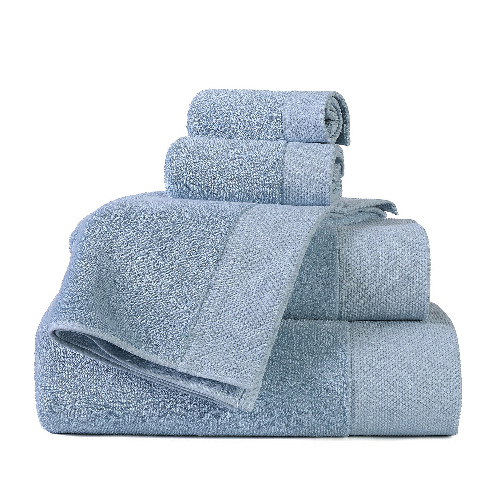 Dobby bordered towels
