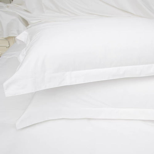 300TC Sateen Cotton Oxford Pillowcases – Pure White, 50x75cm Smooth & Silky Tailored Edge