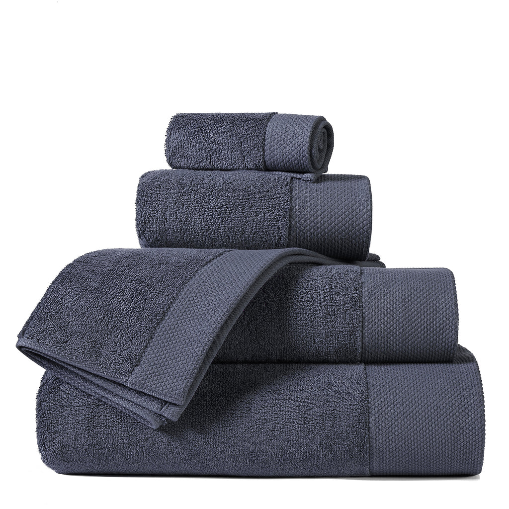 Dobby bordered towels