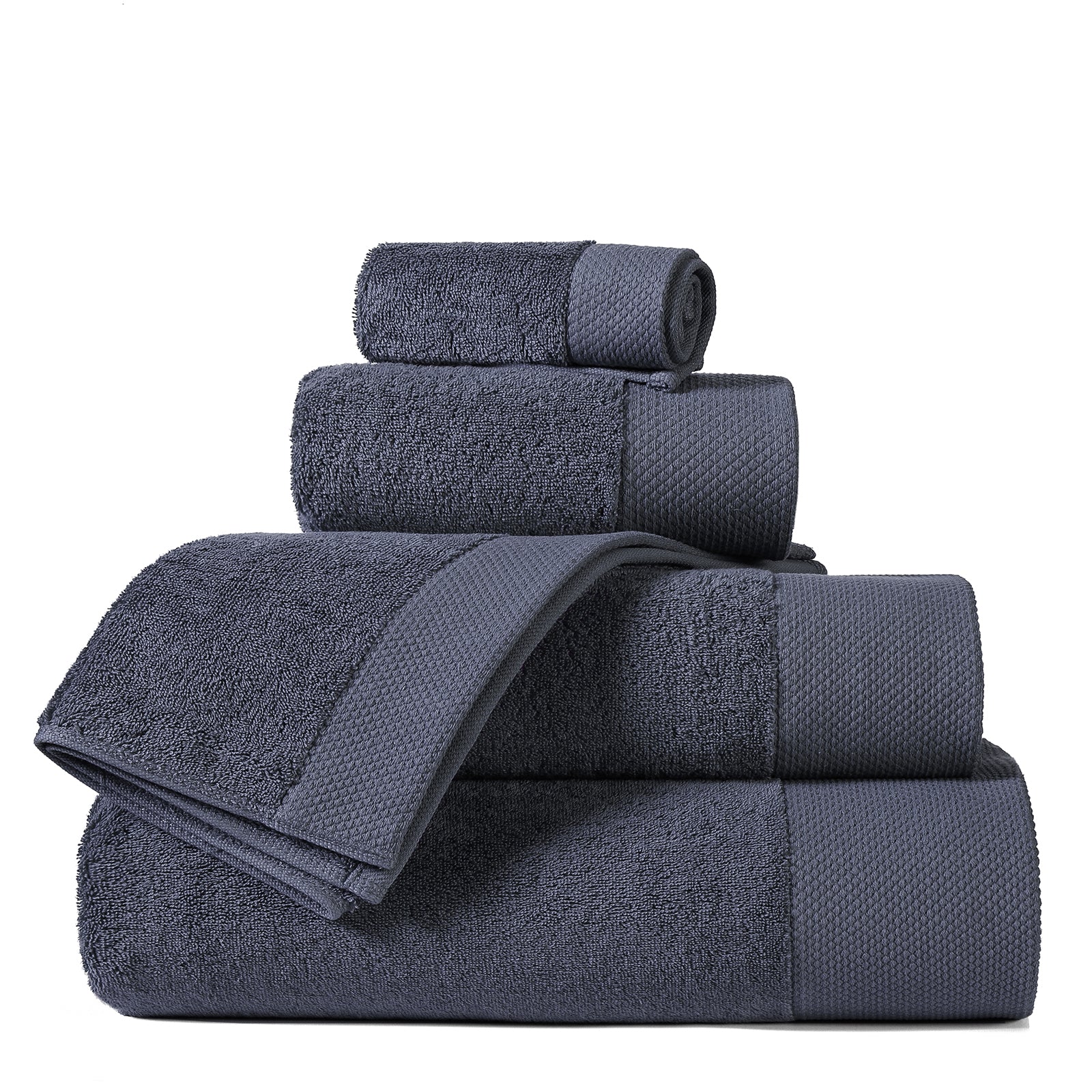 Dobby bordered towels