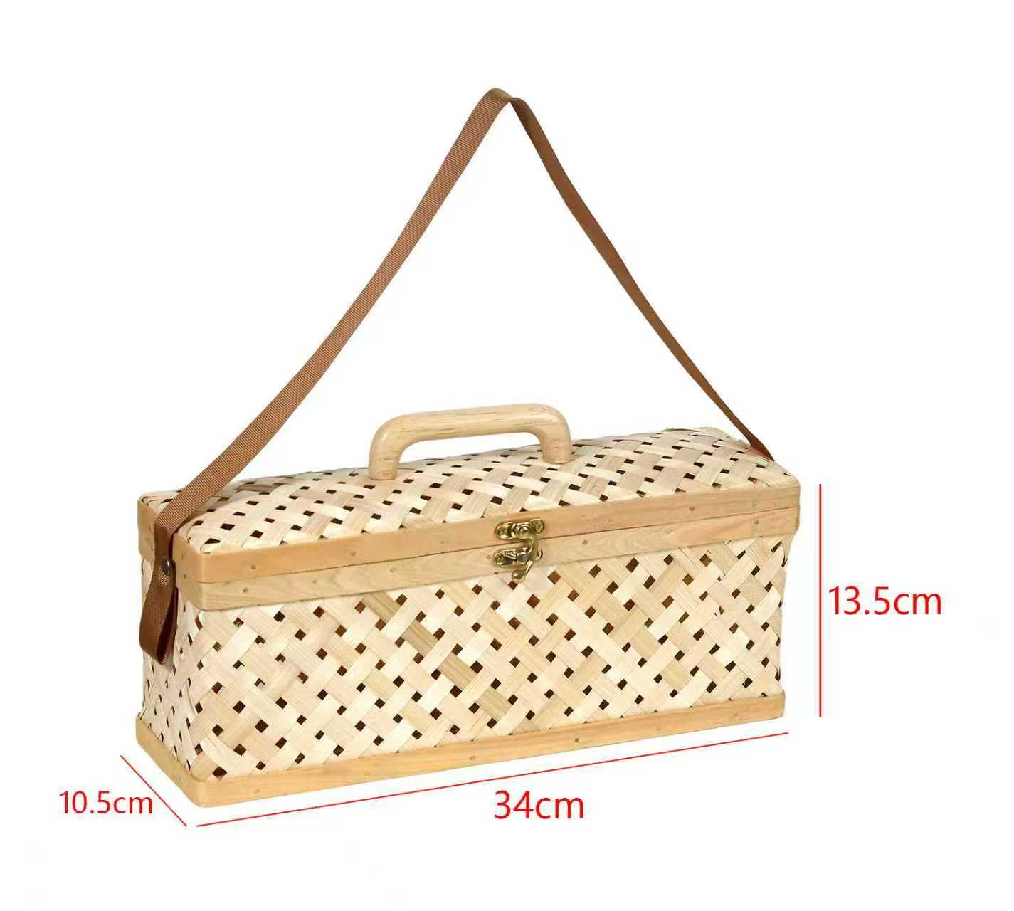 Rectangular bamboo baskets with lid