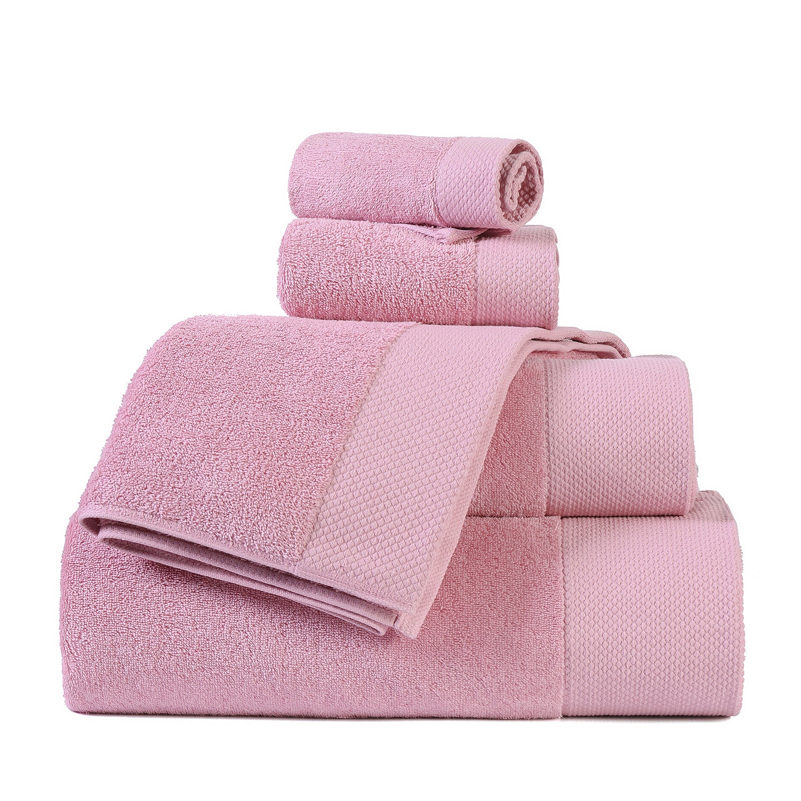 Dobby bordered towels