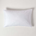 100% Cotton White Striped Pillowcases – 50x75cm Classic Hotel Stripe, Envelope Closure