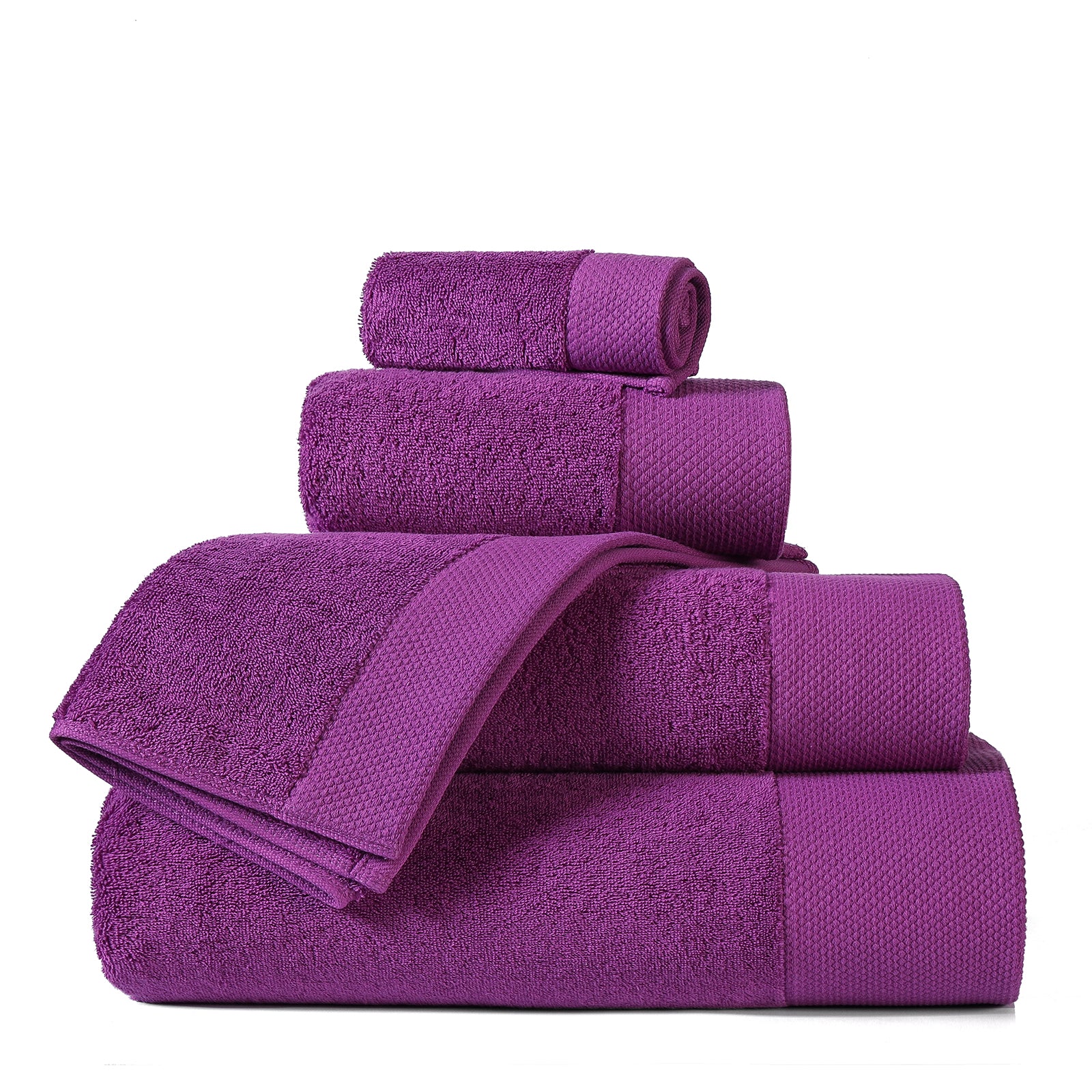 Dobby bordered towels