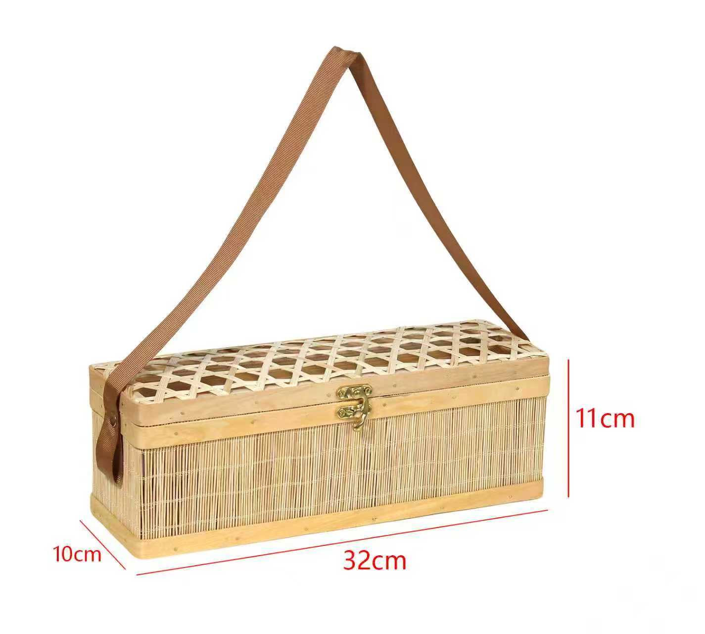Rectangular bamboo baskets with lid