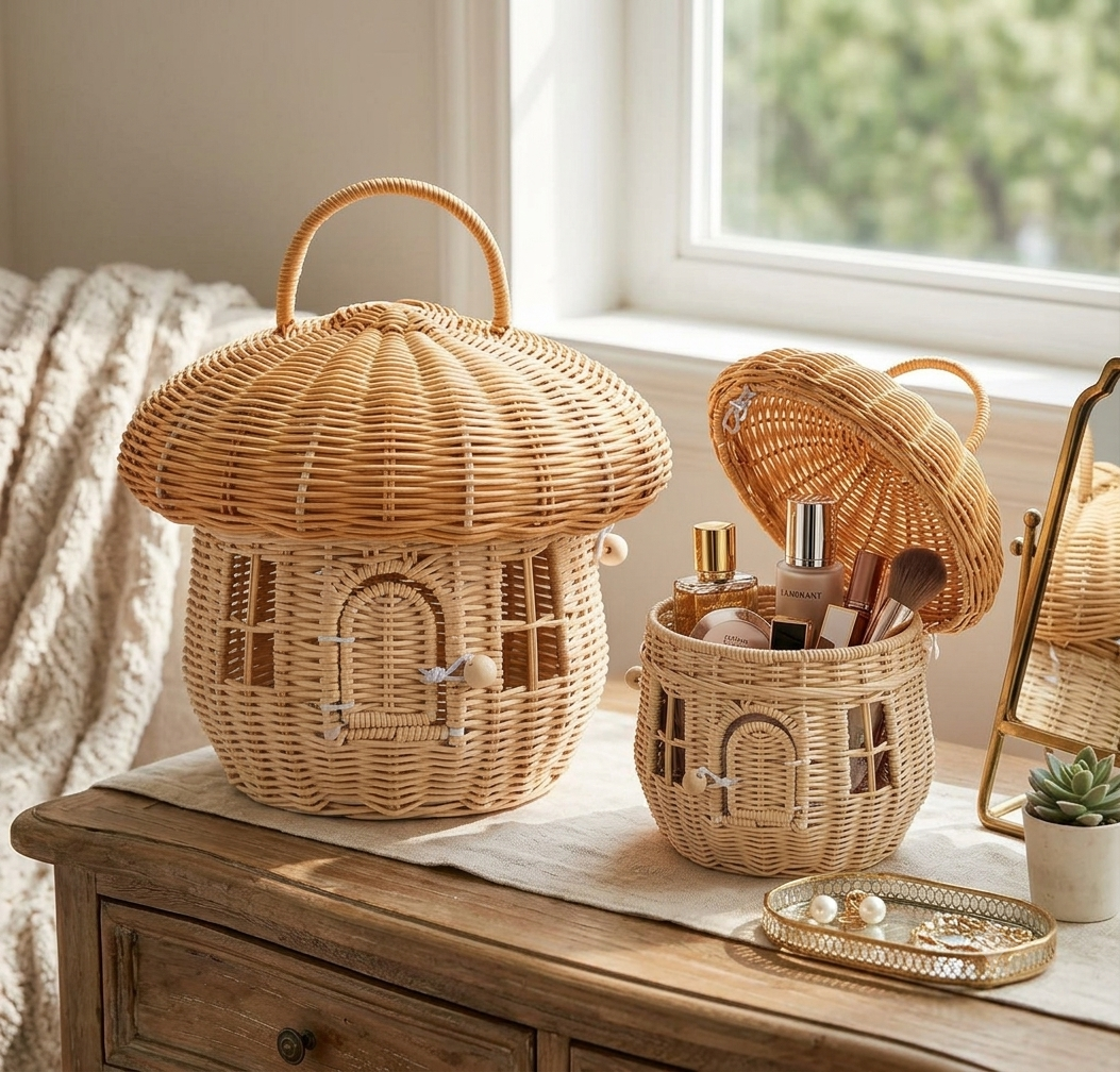 Mushroom house storage basket
