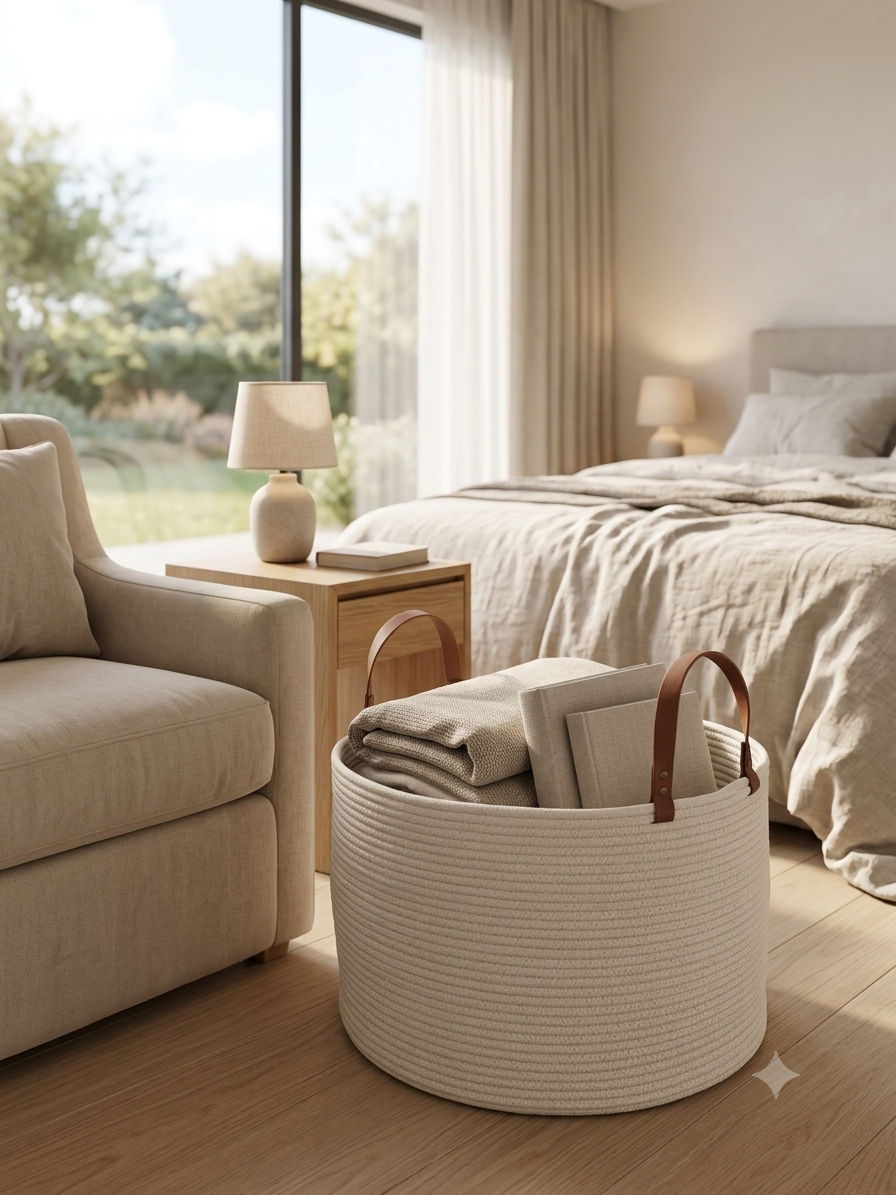 Cotton rope storage basket